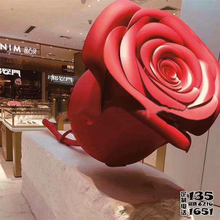 商場(chǎng)大型玻璃鋼仿真玫瑰花雕塑 商場(chǎng)大型玻璃鋼仿真玫瑰花雕塑